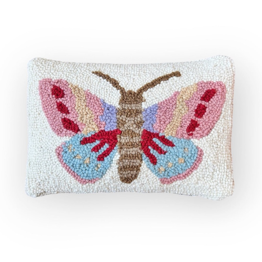 Anthropologie hook loop Butterfly Lumbar Pillow - Pastel new with tags
